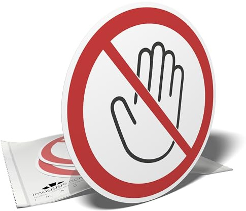 Aufkleber Do not toucher – Hinweisschild Do not toucher – Durchmesser 10 cm – Aufkleber Hand verboten – Innen / Außen