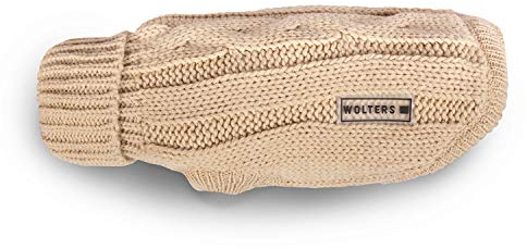 Wolters | Zopf-Strickpullover für Mops&Co in Beige | Rückenlänge 50 cm