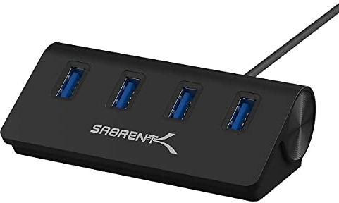 SABRENT USB hub 3.2x1, USB Adapter, USB Verteiler, USB 3 hub mehrfach verlängerung mit EIN/AUS-schaltern und langes Kabel, für PS5, ps5 Konsole, Gaming PC, USB Stick, Keyboard, MacBook (HB-MC3B)