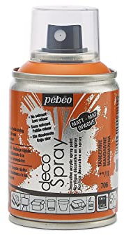PEBEO - Peinture Acrylique en Spray - Pour la Décoration Multi Supports en Intérieur et Extérieur - Base Eau, Faible Odeur - 100 ml - Finition Mate - Coloris Mandarine