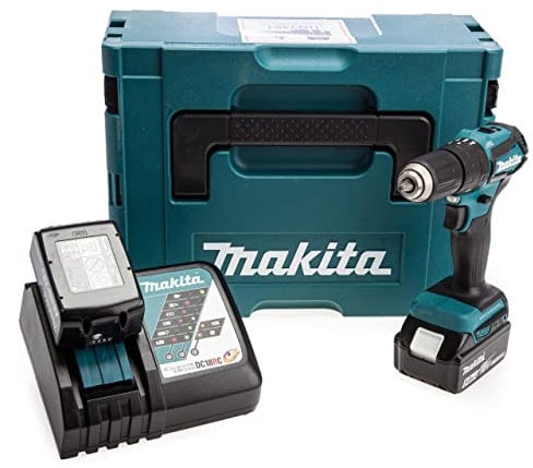 Makita DHP483RTJ 18V Li-ion LXT Brushless Combi Drill Complete with 2 x 5.0 Ah Batteries and Charger Supplied in a Makpac Case