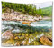 A.Monamour Wanddekor Wandbild Vorhang Wandteppiche Grünen Wald Holz Rock Berge Fluss Wasser Natur Landschaft Landschaft Kunstdruck Stoff Wandbehang Tapisserie Wand Dekore 102X153Cm / 40 X 60