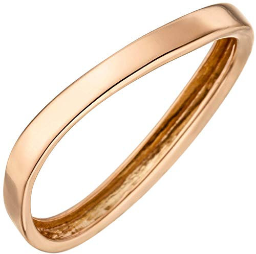 Ring gebogener Damenring 375 Gold Rotgold Rosegold Rotgoldring Fingerschmuck, Ringgröße:Innenumfang 52mm ~ Ø16.6mm