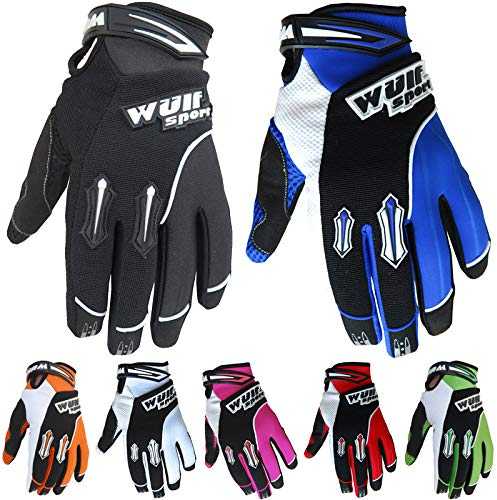 Wulfsport Children Kids Stratos Motocross Motorbike Gloves (Blue XS 7cm) ATV Dirt Quad Bike Off Road Gloves