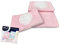 Tex family Handtuch-Set aus Frottee, Aida-Stoff, zum Sticken, Kreuzstich, 1 + 1, mit Bullauge, Gesicht und Gästehandtuch, mit Waschbeutel, Rosa