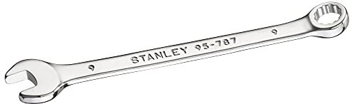 Stanley Ring-Maulschlüssel STMT95787-0 (9mm, 12-Kant, um 15 degree gekröpfter Kopf für bessere Zugänglichkeit, ohne Ratsche), Stahl