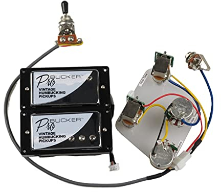 Humbucker 1 Set Black Alnico 5 Humbucker Pickups Probucker Push/Ziehen Kabelbaum Electric Guitar Pickups Für Gibson Epiphone E-Gitarren-Humbucker (Color : Chrome BK Frame)