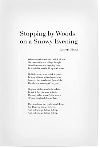 artboxONE Poster 90x60 cm Typografie Stopping by Woods - Bild Robert Frost Literature Poem