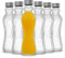 JoyJolt Geriffelte Glas-Wasserflaschen Set mit 6 Stück,530 ml Glasflaschen mit Edelstahlkappen,Glas-Trinkflaschen mit auslaufsicherem Deckel,Wiederverwendbare Glas-Saftflasche,Behälterflaschen-Set