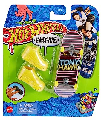 Hot Wheels Mattel Lumineszenz, gefüttert, Mini-Monopatin, inkl. Schuhe, Verschiedene Modelle, Mehrfarbig (HNG33)