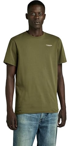 G-STAR Slim Base T-Shirt, Camiseta Hombre, Verde (Shadow Olive D19070-C723-B230), S