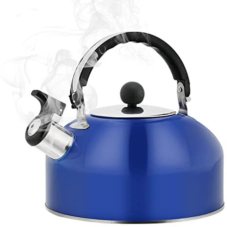 Nixieen con silbido, de 1,8 l, de Acero Inoxidable para Estufa, con Mango Plegable, Jarra de té Duradera para Estufa, Ollas para Calentar Agua para té, café, Leche