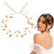 Braut Stirnband Haarschmuck Hochzeit Haarreif Gold Kopfschmuck Haarreif Frauen Kopfbügel Brautschmuck Blatt Goldenes Stirnband Brautjungfer Kranz Für Festzüge Abschlussball Geburtstag