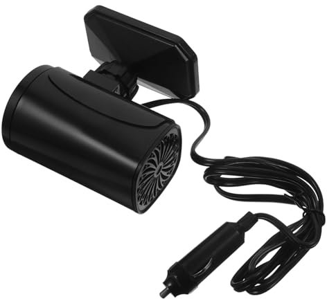 UKCOCO Tragbarer Auto Heizlüfter Mit Zigarettenanzünder Stecker Einstellbarer Auto Defroster Und Windschutzscheibenentfroster Kompakt Und Leicht Für Fahrzeug Camping Und Outdoor Nutzung