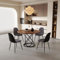 GOLDFAN Table Ronde 120 cm et 4 Chaises en Tissus, Grande Table 120cm Ensemble de Salle à Manger avec Chaise pour 4-6 Personnes, Gris-PU
