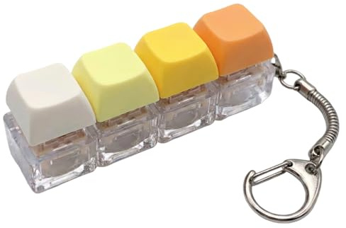 YUVKIN Tastatur Fidget Spielzeug Schlüsselanhänger für Erwachsene Lustig Mechanischer Schalter Stressabbau Fidget Tastatur Clicker (Gelber Farbverlauf)
