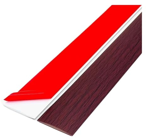 1 STÜCK 3 Meter x 5 cm selbstklebender Bodenübergangsstreifen Vinyl-Laminat-Flachteiler for Verbinden von Lücken in Türen und Teppichen Anwendbarer Schwellenwert(Red oak)