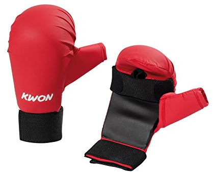 KWON Karate Handschutz - mit Daumenschlaufe CE S rot