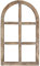 Vintage Living Nostalgie Fensterdeko Holz braun 42x2x70cm Halbrund Washed
