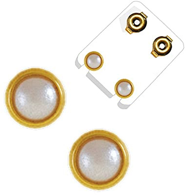 1 Paar Erstohrstecker vergoldet Sterile Ohrstecker Zarge mit Perle 4 mm