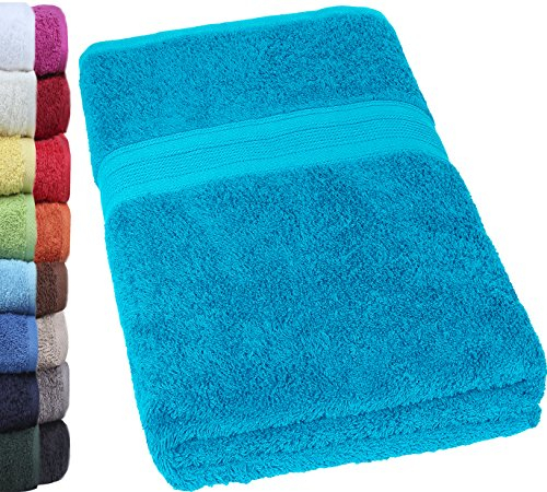 NatureMark SAUNATUCH/Badetuch – Premium Qualität 80x200cm – Sauna-Handtuch 100% Baumwolle – Farbe: Türkis