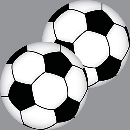 2 Aufkleber 10cm Ball Sticker Fußball EM WM Fan Deko für Auto Fenster Tür Wand etc.