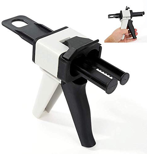 50 ML Epoxy Resin Dispenser - Static Mixer Mixing Nozzle - 1:1/2:1 Ratio Manual Dual Cartridge Applicator Gun - Silicone Rubber Conveyor Gun(50ml,As Shown)