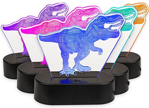 MIK funshopping 3D-Leuchte Nachtlicht 3D Effekt-Lampe mit Farbwechsel, 20cm hoch (T-Rex)