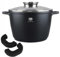 KARL HAUSMANN Topf Antihaftbeschichtet mit Deckel - 6 Liter - Ø 24 cm - Aluguss Kochtopf beschichtet Für alle Herdarten auch Induktion - Schwarz Suppentopf - Non Stick Cooking Pot - Bratentopf