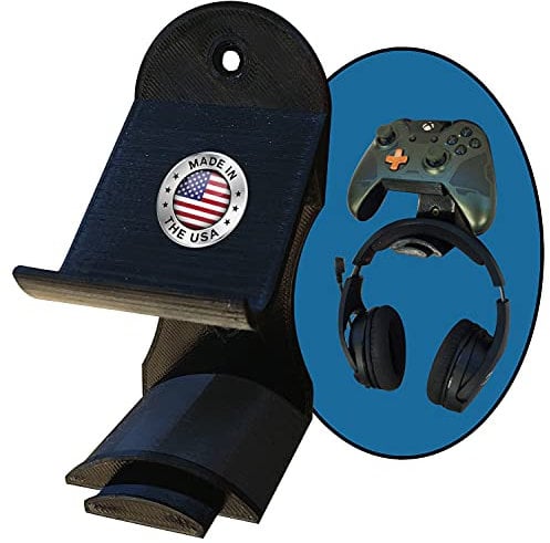 Makers Road - Designed for Xbox One Controller | Steam Controller & Headset Wall Mount - Gaming Setup Wall Mount