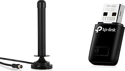 Wicked Chili DVBT2 Antenne kompatibel mit HD TV Receiver Samsung, Xoro & TP-Link TL-WN823N WLAN USB Stick 300Mbit/s 2,4 GHz