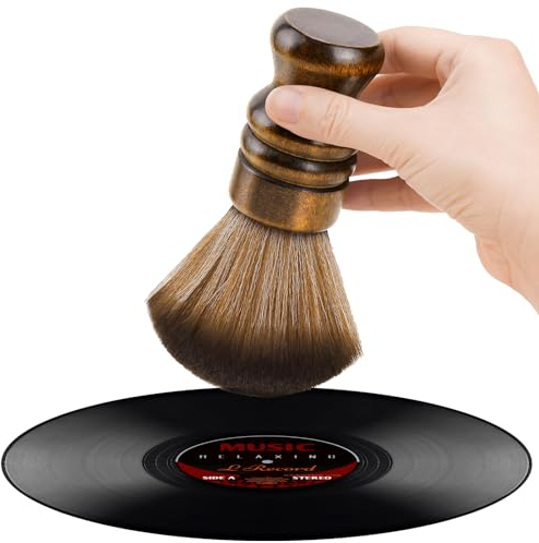 NiHome Brosse de nettoyage pour disques vinyles - Anti-statique - Souple - Brosse de dépoussiérage avec poils en fibre ultra-fine - Sans danger pour l'entretien des disques vinyles LP CD - Design