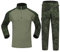 Tarnanzug Herren Paintball Combat Shirt Taktische Hose Langärmlige mit 1/4 Reißverschluss Militär Anzug Outdoor Camouflage Jagdbekleidung BDU Taktisch Uniform