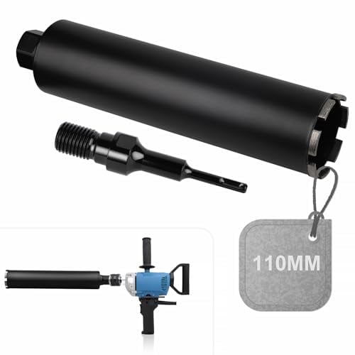 CPROSP 1¼ UNC Diamantbohrkrone mit SDS PLUS Adapter, Kernbohrkrone DM 110mm, L 420mm, Kernbohrer für Bohren in in Beton, Stahlbeton, Mauerwerk und Stein