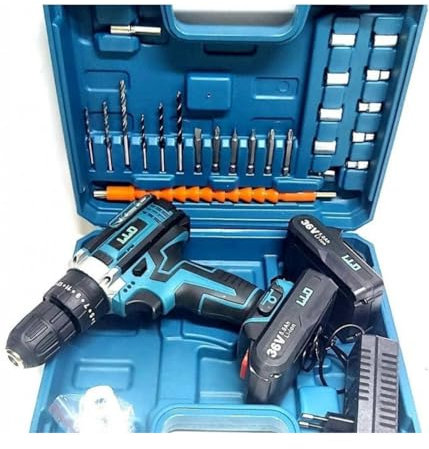 OISE ART STORE Trade Shop - Trapano Avvitatore Doppia Batteria A Litio 36 V Max + Valigetta 26 Accessori LLD