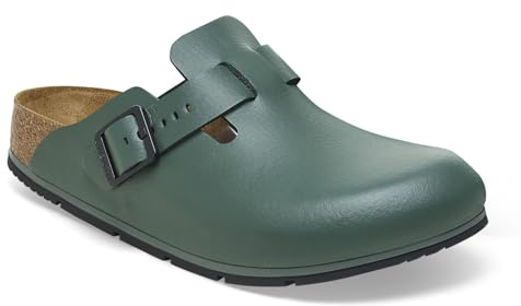 Birkenstock Damen Herren Boston Pro Hausschuhe Leder Pantoletten - Clogs - Zertifiziert nach EN ISO 20347:2043 - Berufsschuhe für Medizin, Gastronomie und Service