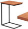 LAMO Manufaktur Beistelltisch | Laptoptisch | Sofatisch | mobiler Kaffeetisch | Nachttisch | 50x35x67 cm | Gestell Schwarz | 100% Echtholz Massiv Platte Farbe: Dunkel