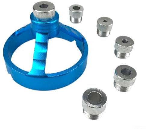 EpheyFIF 90 Degree Drill Guide 5/6/7/8/9/10mm Drill Bit Hole Puncher Locator Jig Hinged, Bayonet Vertical Puncher, Multi Piece Limit for RING Set, Drill Sleeve