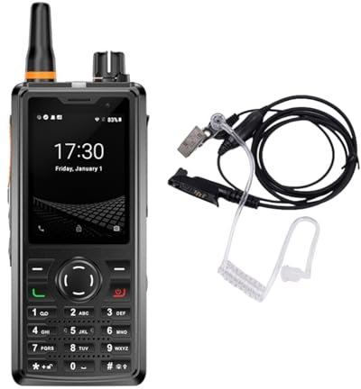 UNIWA F41 Zello Walkie Talkie 4G Teléfono Móvil IP54 Resistente al Agua Smartphone MT6739 Quad Core 1GB+8GB Android 8.1 GPS SOS PPT 4600mAh POC Doble Cámara SIM (F41+Auriculares)