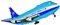 Folienballon Flugzeug blau