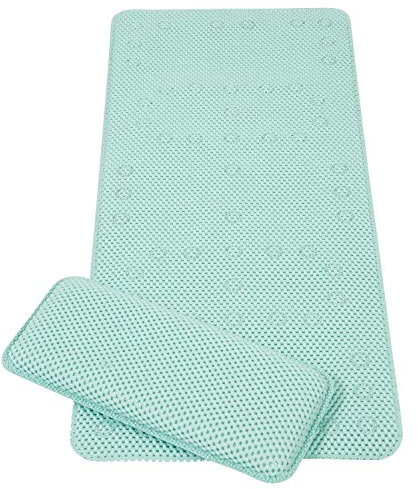 Clevamama Tapis de Bain Antidérapant Bébé - Tapis Baignoire à Ventouses Anti-Dérapante - Aqua