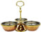 SKAVIJ Copper Steel Serving Pickle, Condiment Dish Rack 3-Bowls Set 0.18 Litre