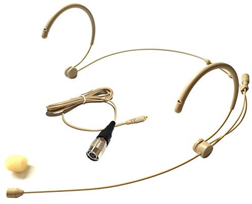Microdot 4016 Headset Headworn Microphone For Audio Technica Wireless System - Detachable Cable With 4 Pin Hirose type Connector - Omidirectional Mic