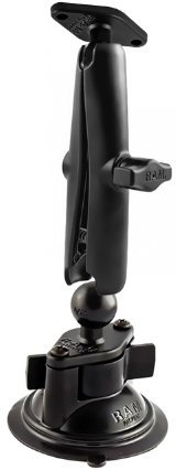 RAM-B-166-C Twist Lock Suction Mount with Long Double Socket Arm
