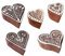 Indisch Designs Blatt und Herz Hölzern Stempel für Drucken (Set von 5)