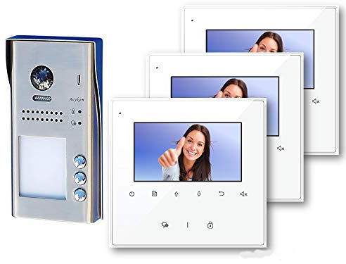 Farb-Video-Türsprechanlage in 2-Draht-Technik für 3-Familienhaus