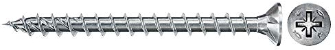 fischer - Tornillos para madera, cabeza avellanada 5x60 mm, Caja de 200 uds