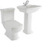 Milano Sandringham White Close Coupled Toilet WC Full Pedestal 1 Tap Hole Bathroom Basin Sink