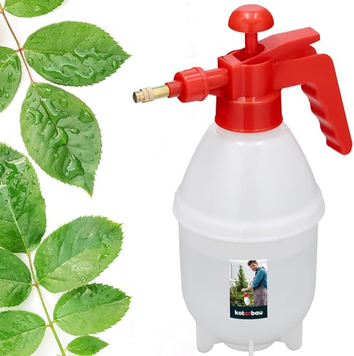 KOTARBAU® Pulverizador manual 0,8L, Pulverizador a presión, Boquilla de latón regulable, Pulverizador de presión para riego, Botella pulverizadora de plástico, Pulverizador agua de jardín, Vaporizador