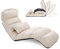 COSTWAY Relaxliege klappbar, Bodenstuhl mit Verstellbarer Rückenlehne, Bodenliege mit Schlaffunktion, Bodensofa, Bodensessel für Gaming, Schlafen, Lesen, Beige